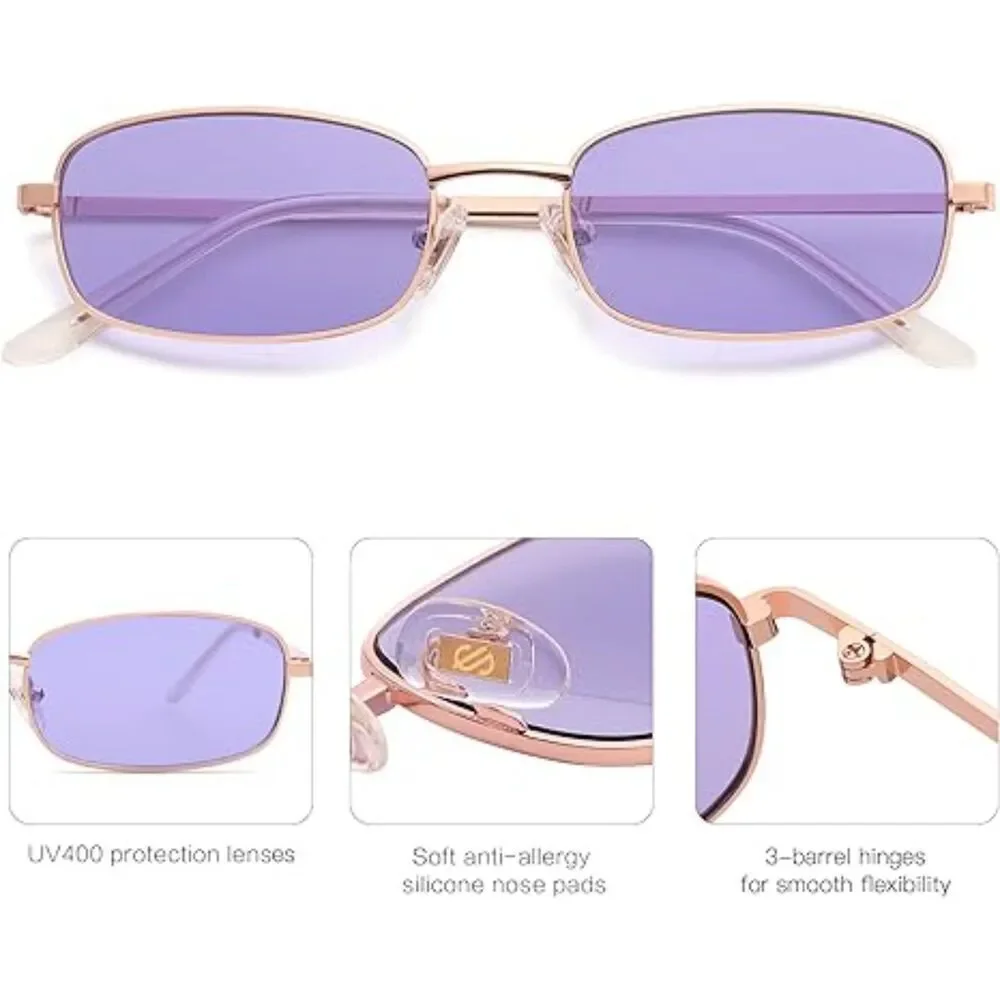 Trendy Small Y2K Rectangle Sunglasses for Women and Men Retro SJ1187